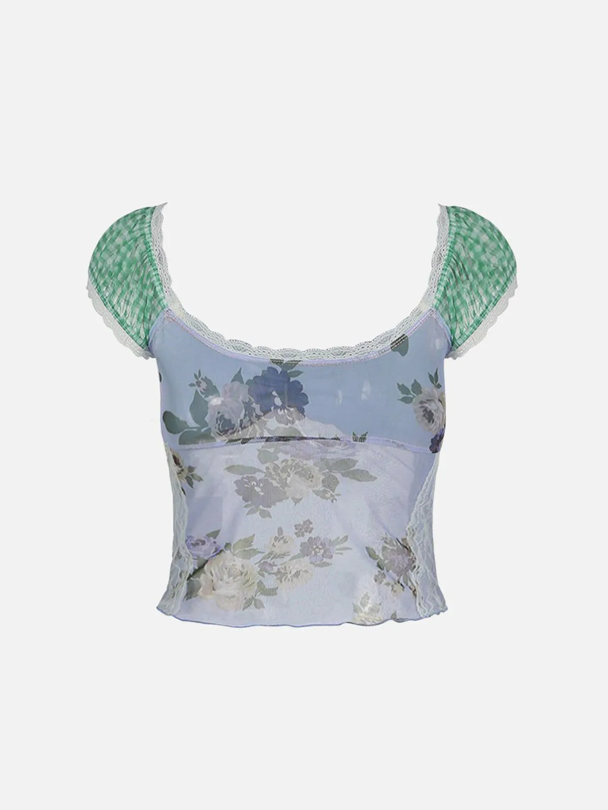 Aelfric Eden Flower Plaid Patchwork Tank Top