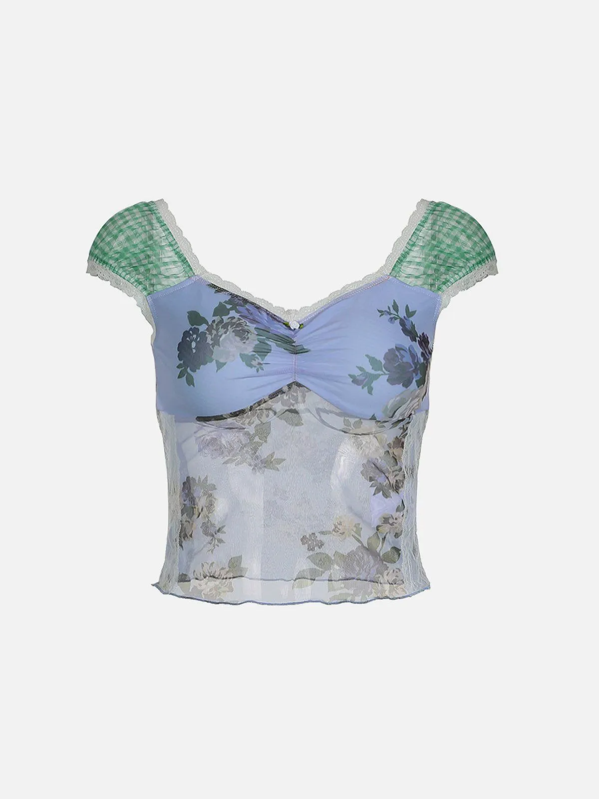 Aelfric Eden Flower Plaid Patchwork Tank Top