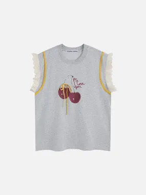 Aelfric Eden Lace Cherry Print Tank Top