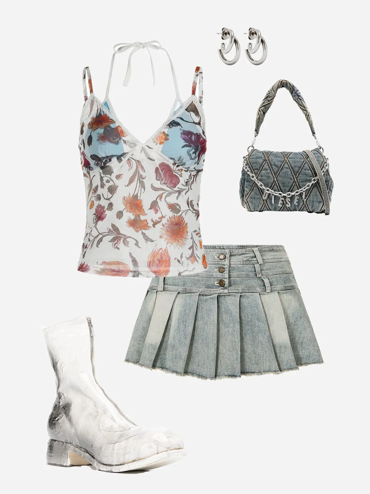 Aelfric Eden Oil Painting Flower Print Cami Top