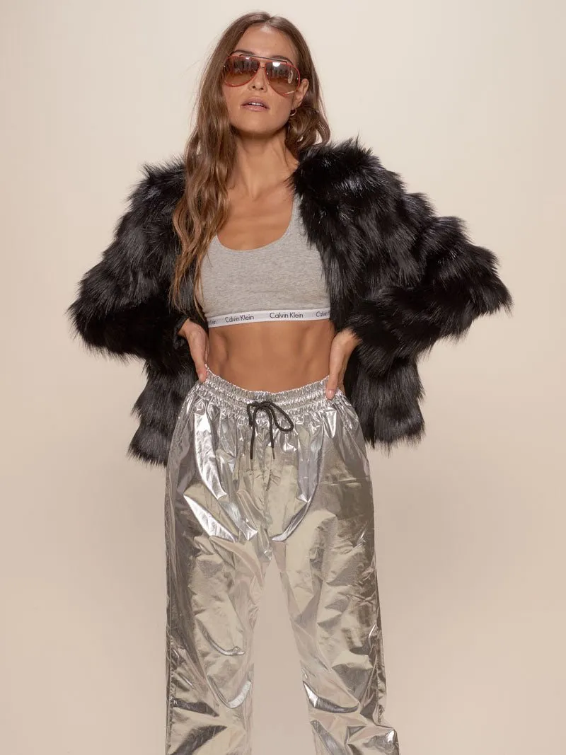 Black Tundra Fox Faux Fur Bomber Jacket | Women's