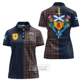 Borthwick Tartan Women's Polo Shirt Alba with Scottish Lion Royal Arm Half Style