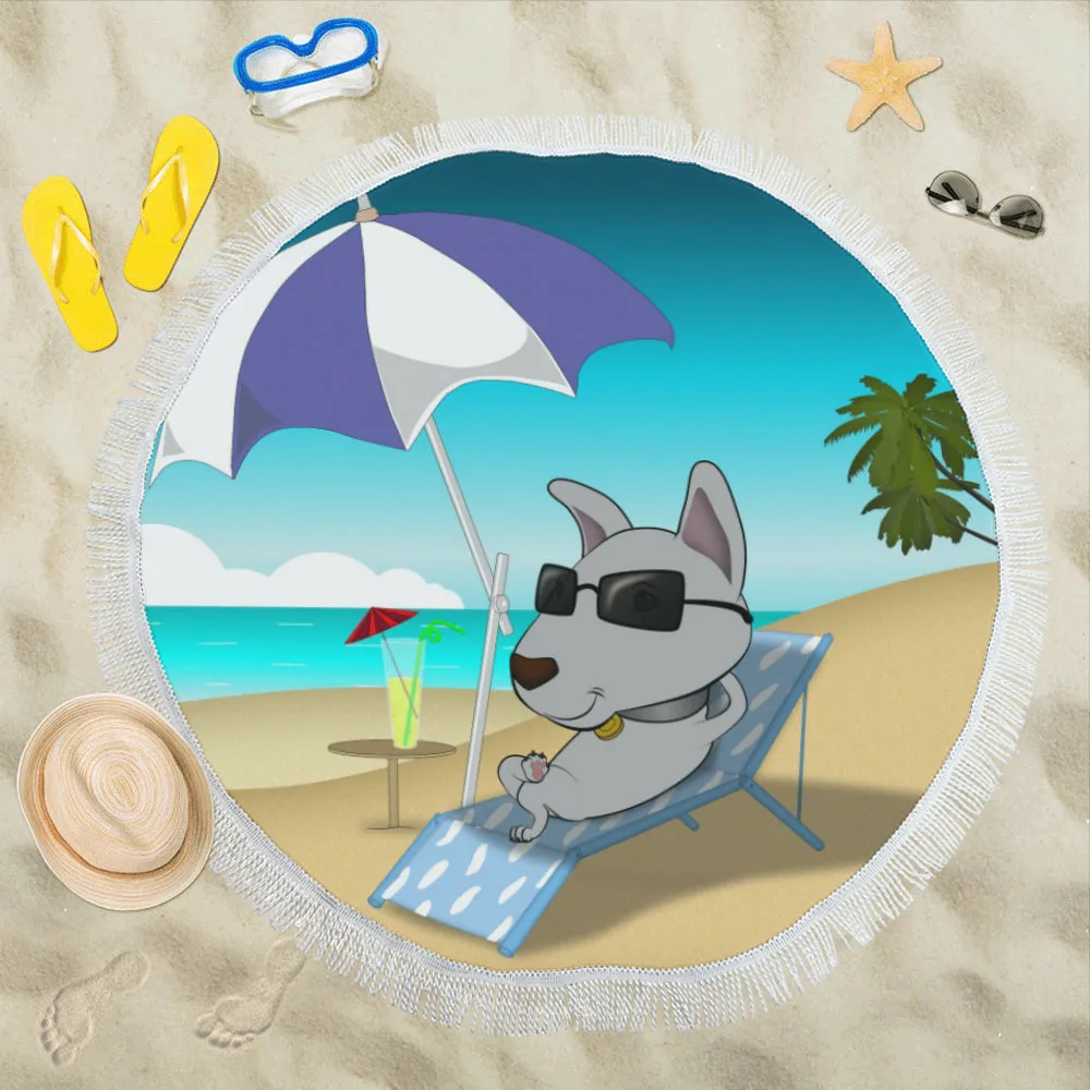 Bullie on a Beach - Swim wear - Shirts - Flip Flops - Flags - Car windshield - Blankets - Chairs