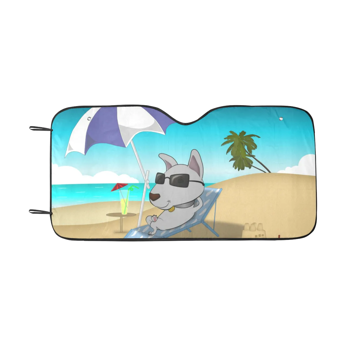Bullie on a Beach - Swim wear - Shirts - Flip Flops - Flags - Car windshield - Blankets - Chairs