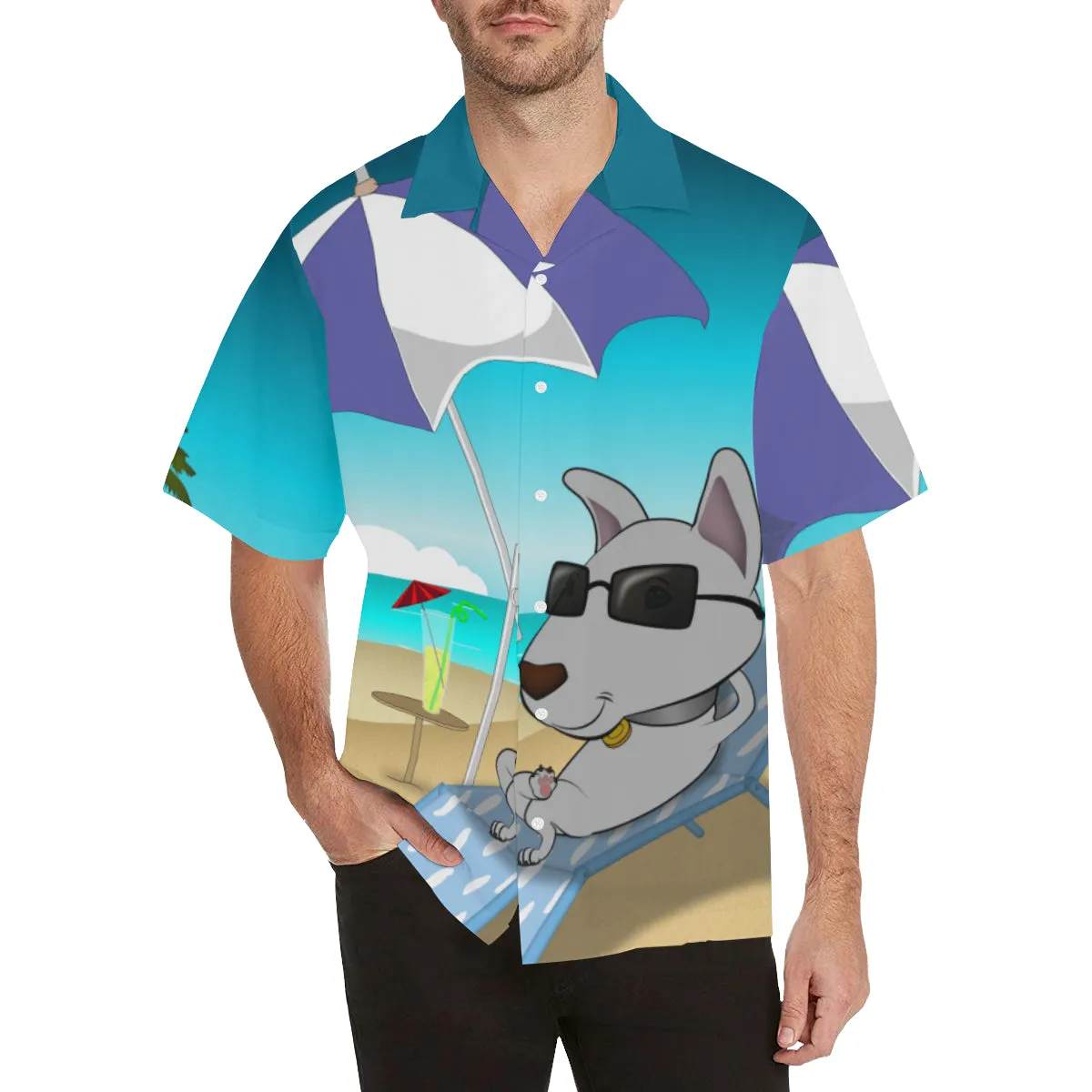 Bullie on a Beach - Swim wear - Shirts - Flip Flops - Flags - Car windshield - Blankets - Chairs
