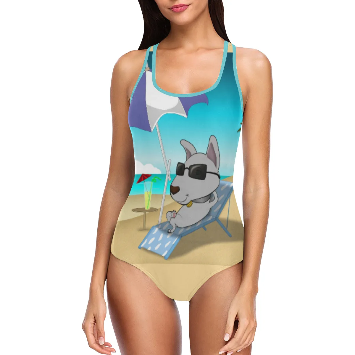 Bullie on a Beach - Swim wear - Shirts - Flip Flops - Flags - Car windshield - Blankets - Chairs