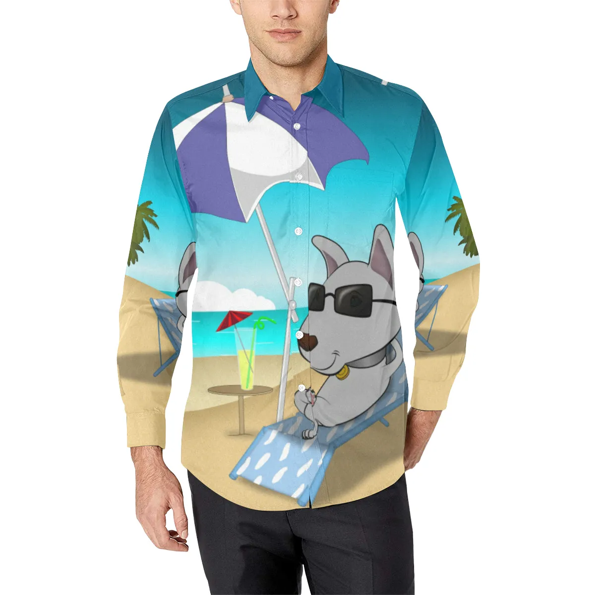 Bullie on a Beach - Swim wear - Shirts - Flip Flops - Flags - Car windshield - Blankets - Chairs