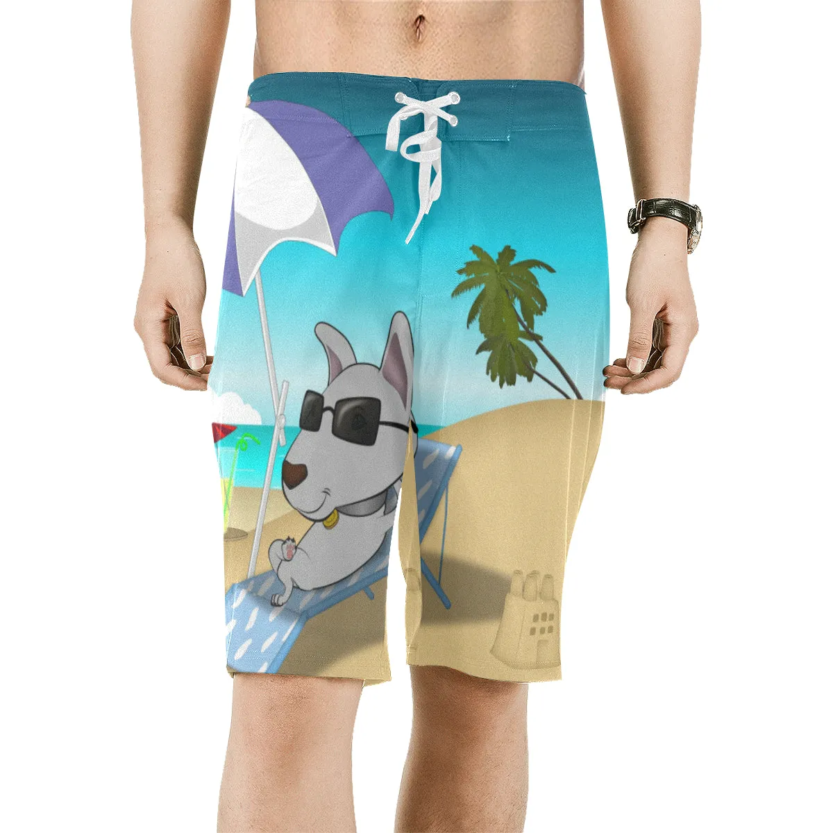 Bullie on a Beach - Swim wear - Shirts - Flip Flops - Flags - Car windshield - Blankets - Chairs