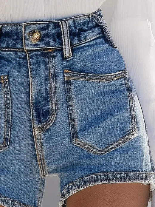Casual Fashion Pocket Denim Shorts