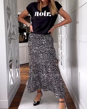Casual printed long skirt
