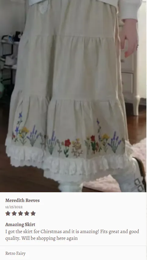 Cottagecore Embroidery Vintage Skirt