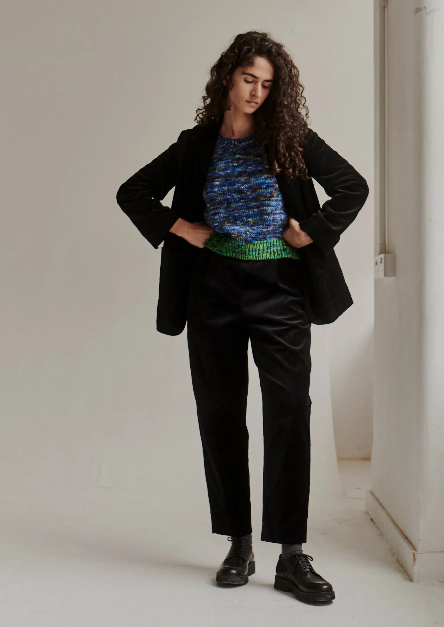 Cotton Velvet Jacket | Brown Slate