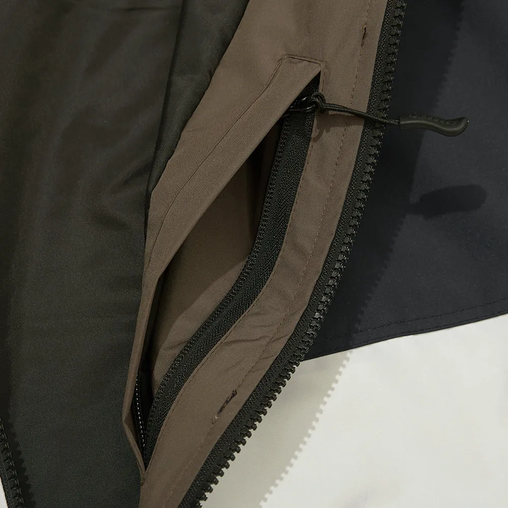 CROSS BOX HOODED JACKET KHAKI WHITE