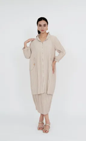 Damansara Long Parka and Skirt in Cream