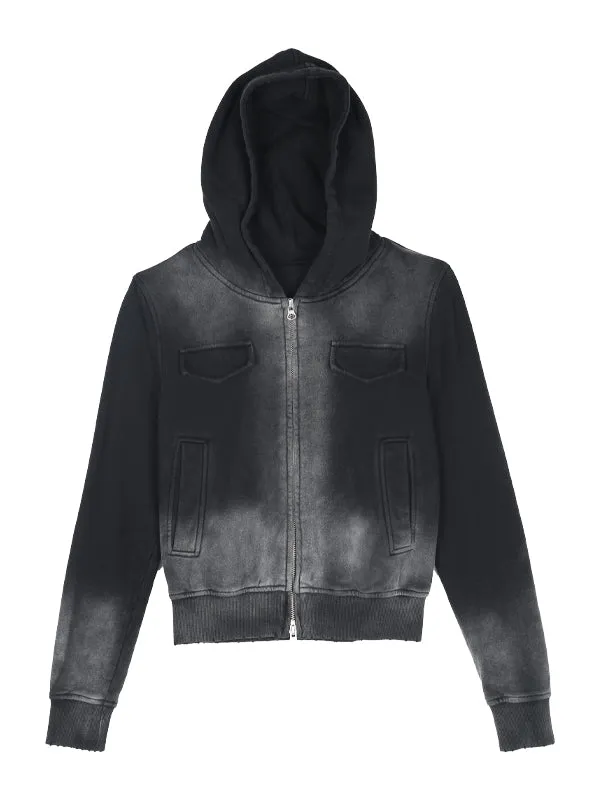 Denim Faded Vintage Casual Blouson＆Parka＆Skirt