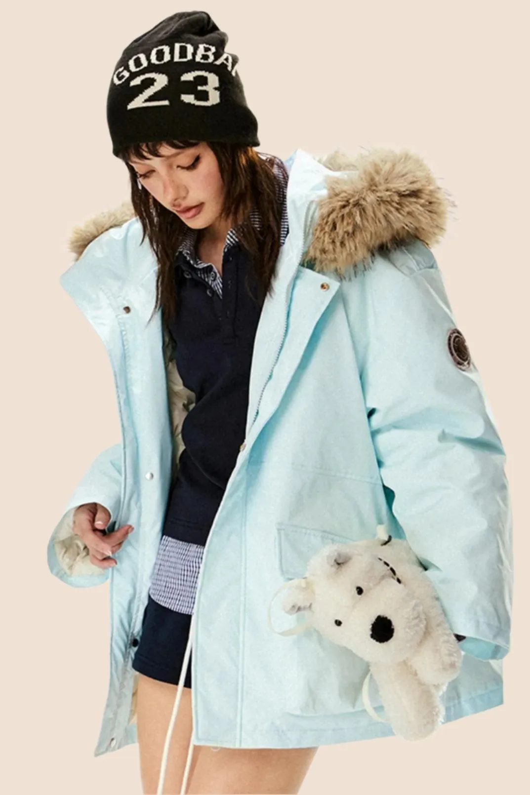 Detachable Hood Fur Collar Down Jacket