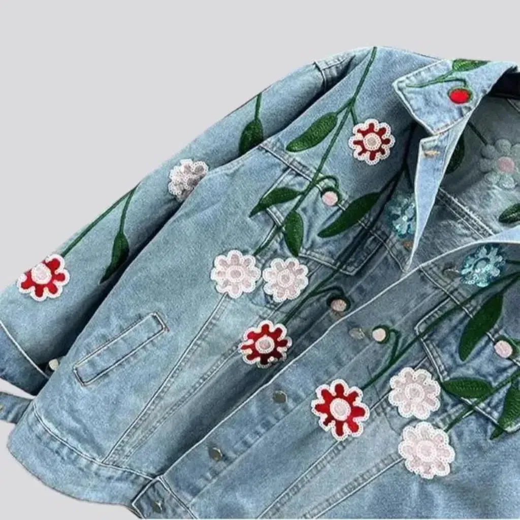 Oversized vintage denim jacket for women