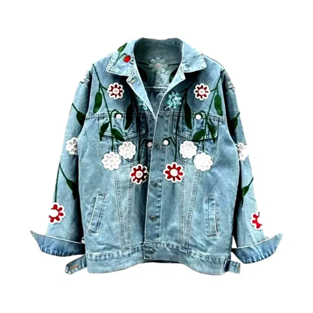 Oversized vintage denim jacket for women