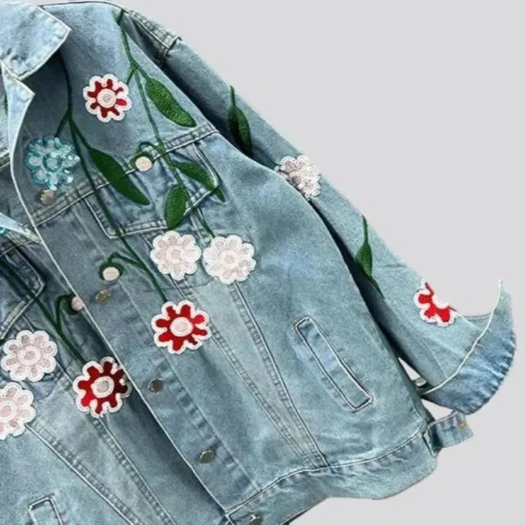 Oversized vintage denim jacket for women