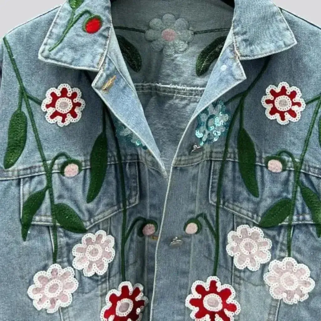 Oversized vintage denim jacket for women