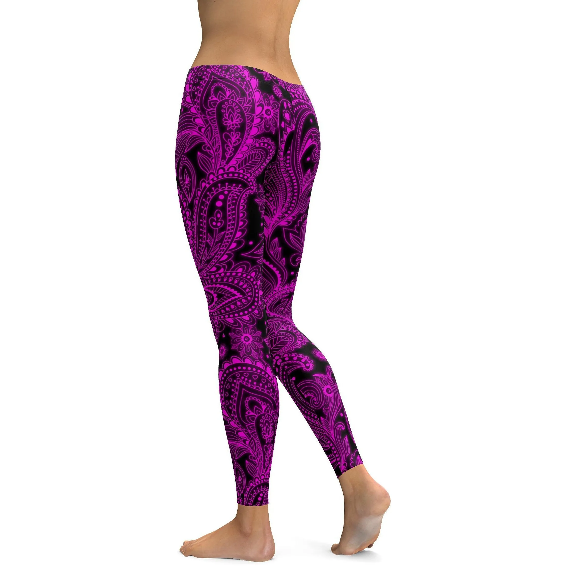 Pink Glowing Floral Leggings
