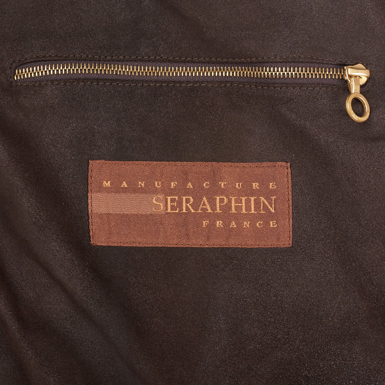 SERAPHIN Brown Lamb Leather Unlined Bomber Jacket FR 50 US M