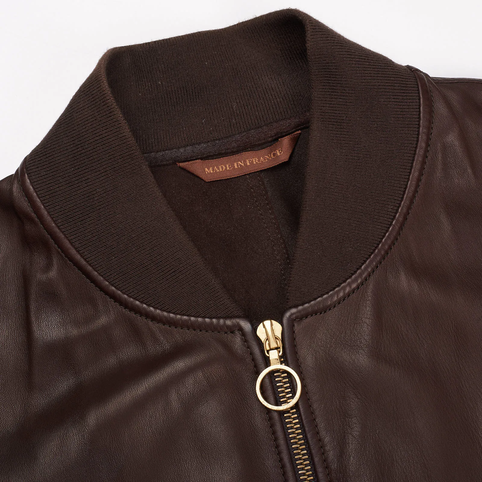 SERAPHIN Brown Lamb Leather Unlined Bomber Jacket FR 50 US M