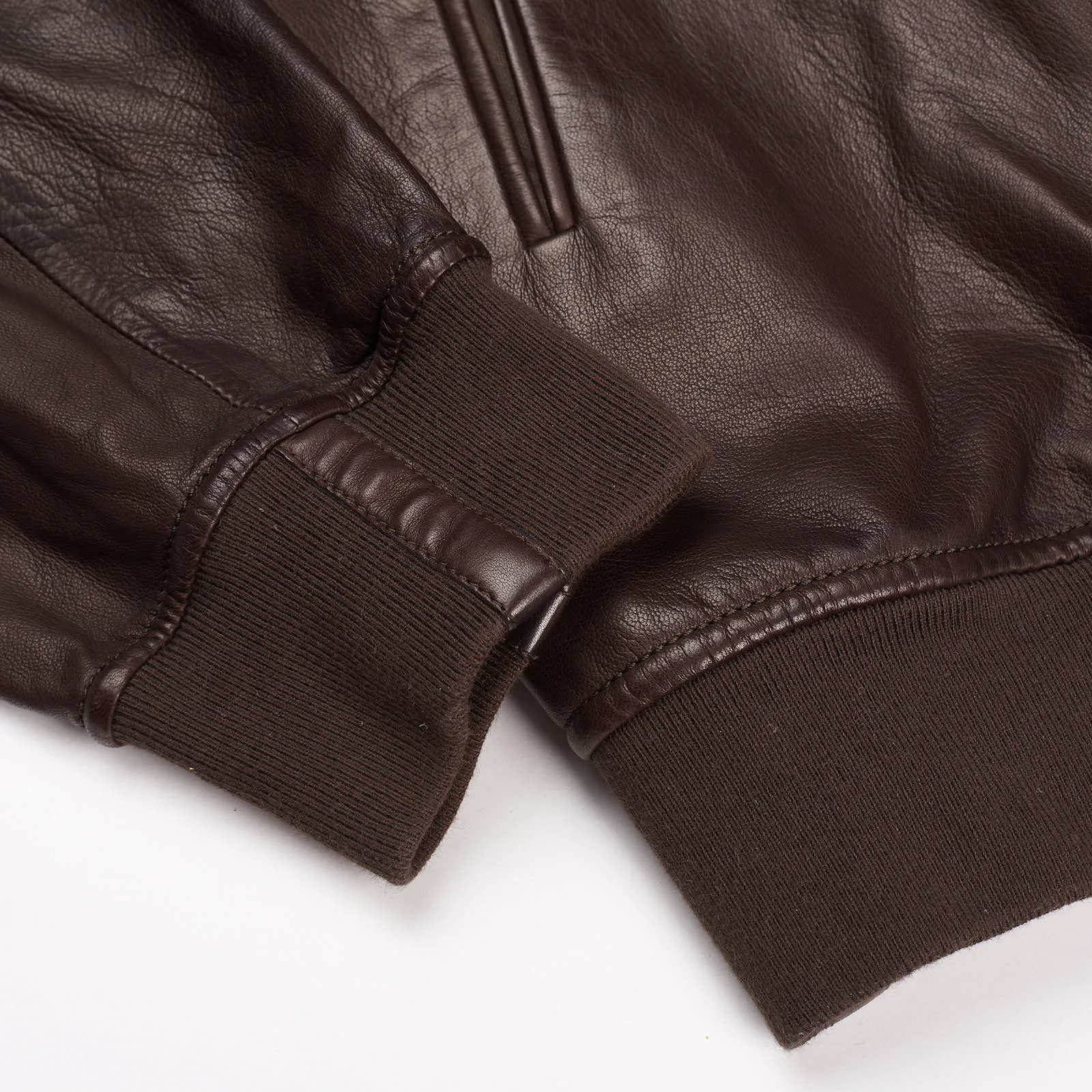 SERAPHIN Brown Lamb Leather Unlined Bomber Jacket FR 50 US M