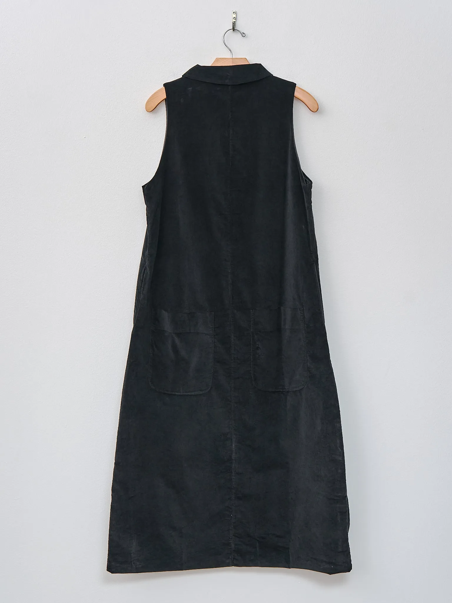 Velvet Long Sleeveless Dress - Black