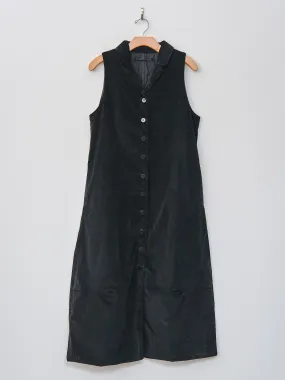 Velvet Long Sleeveless Dress - Black